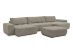Canapé panoramique fixe ANAKIN tissu bouclette avec pouf