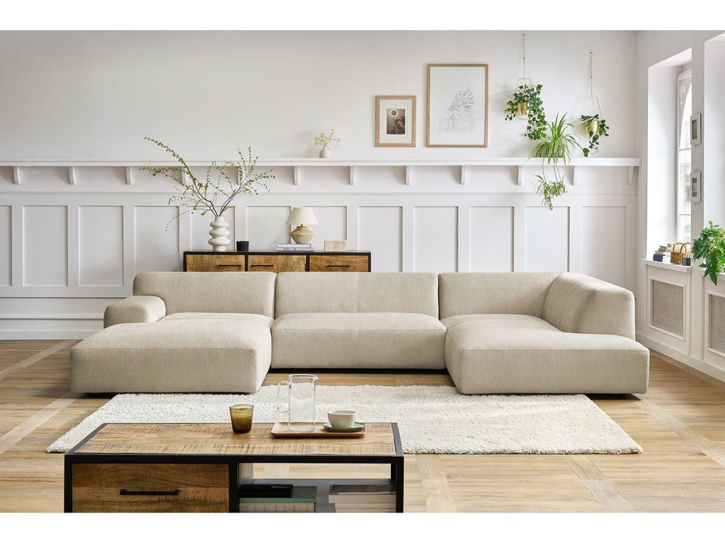 Canapé panoramique fixe compact LAVENA tissu velours