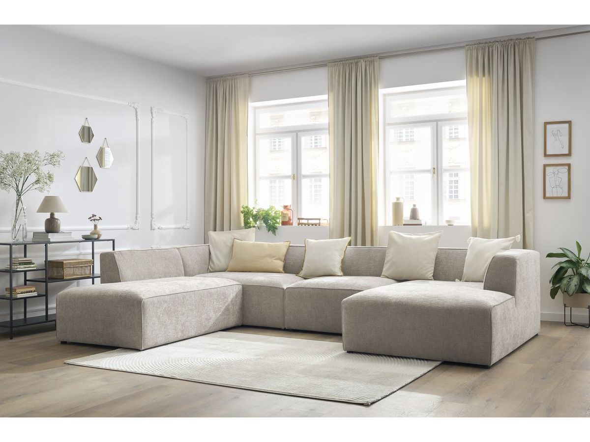 Canapé panoramique fixe MEGEVE tissu texturé