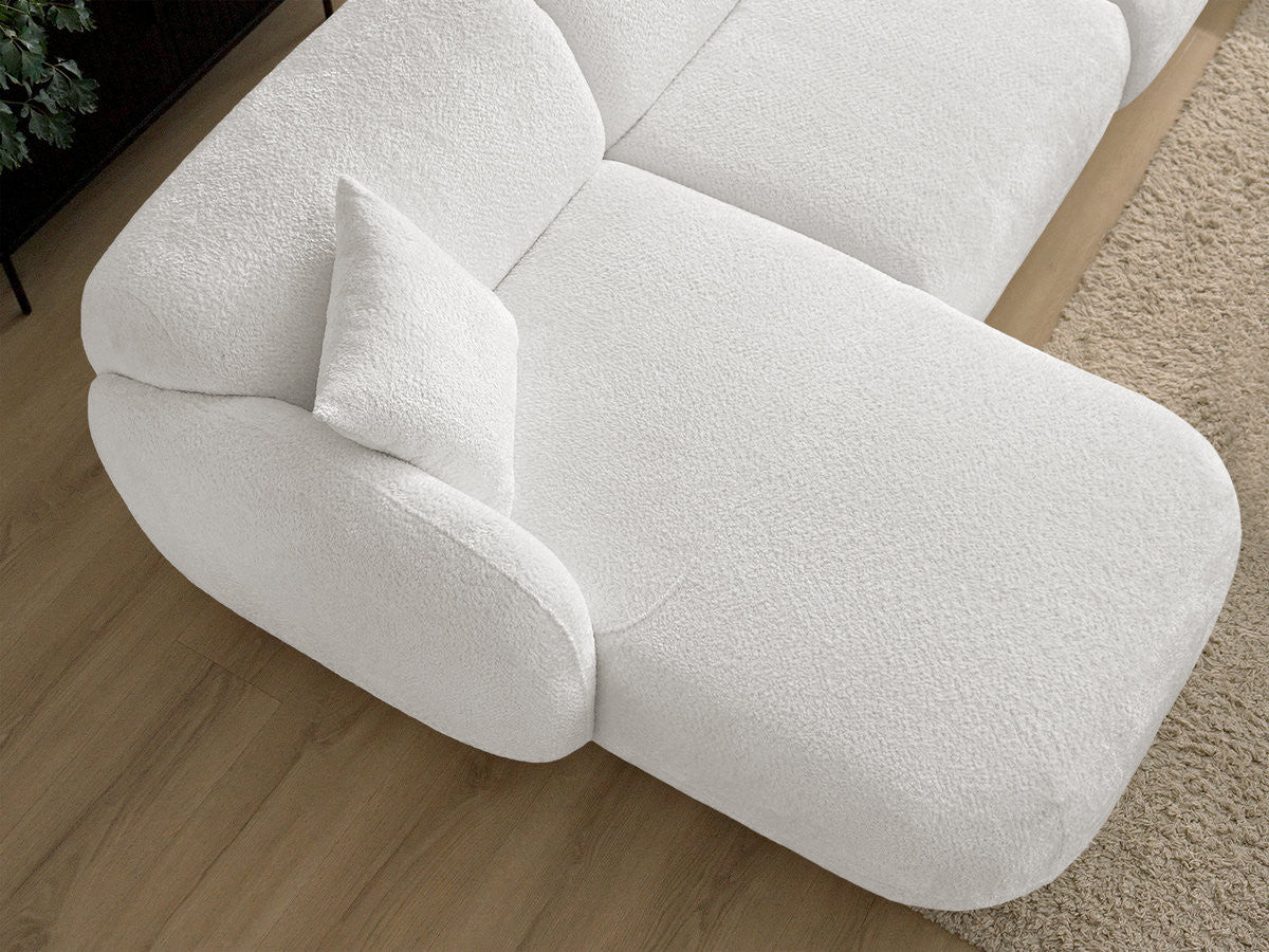Canapé panoramique fixe modulable ANDA avec 3 chauffeuses, 1 méridienne, 2 angles et 1 pouf