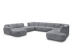 Canapé panoramique fixe modulable ANDA avec 3 chauffeuses, 1 méridienne, 2 angles et 1 pouf