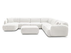 Canapé panoramique fixe modulable ANDA avec 4 chauffeuses, 1 méridienne, 1 angle et 1 pouf