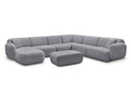 Canapé panoramique fixe modulable ANDA avec 4 chauffeuses, 1 méridienne, 1 angle et 1 pouf