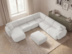 Canapé panoramique fixe modulable ANDA avec 4 chauffeuses, 1 méridienne, 1 angle et 1 pouf