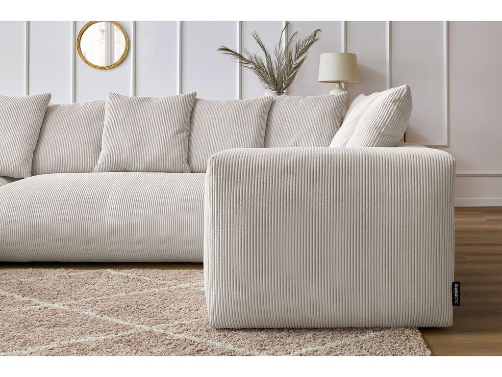 Canapé panoramique fixe modulable VOLTAIRE avec 1 méridienne, 1 angle, 2 chauffeuses et 1 pouf