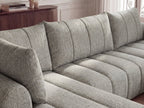 Canapé panoramique fixe NESTY tissu chiné avec pouf