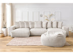 Canapé panoramique fixe VOLTAIRE velours côtelé avec pouf