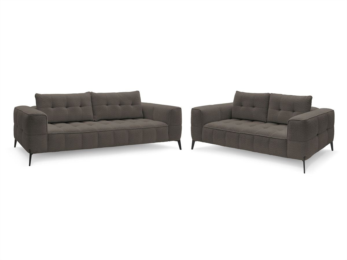 Ensemble canapé droit fixe 3 + 2 places ANIS tissu bouclette