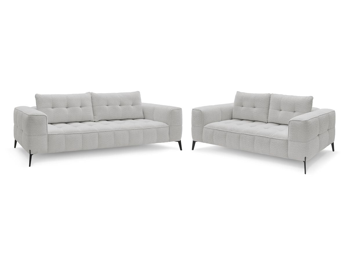 Ensemble canapé droit fixe 3 + 2 places ANIS tissu bouclette