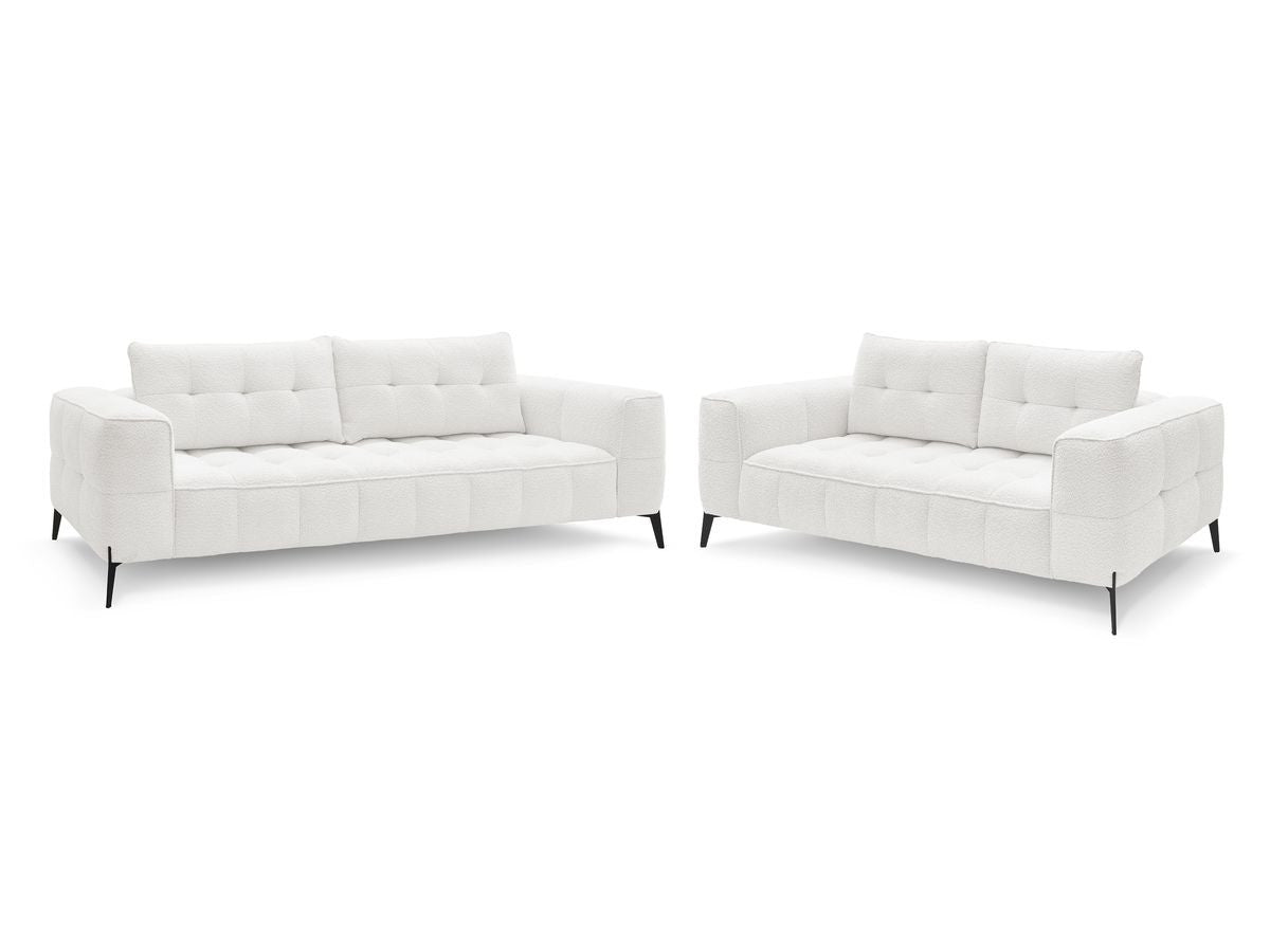 Ensemble canapé droit fixe 3 + 2 places ANIS tissu bouclette