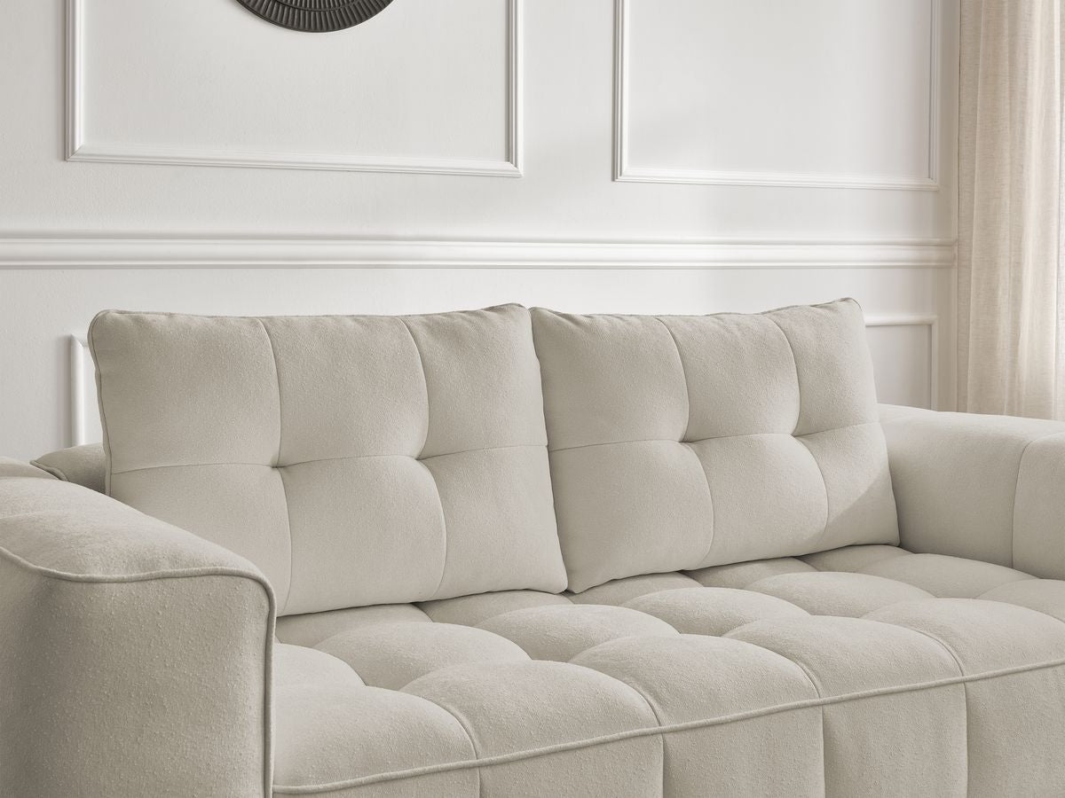 Ensemble canapé droit fixe 3 + 2 places ANIS tissu texturé avec pouf
