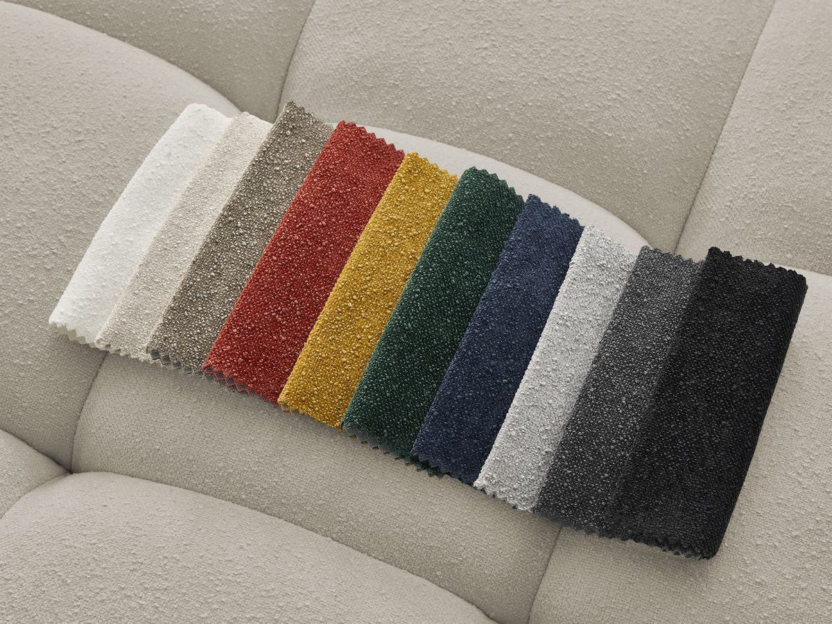Ensemble canapé droit fixe 3 + 2 places ANIS tissu texturé avec pouf