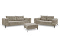 Ensemble canapé droit fixe 3 + 2 places ANIS tissu texturé avec pouf