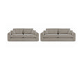 Ensemble canapé droit fixe 3 + 2 places BELMONT tissu bouclette