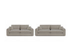 Ensemble canapé droit fixe 3 + 2 places BELMONT tissu bouclette