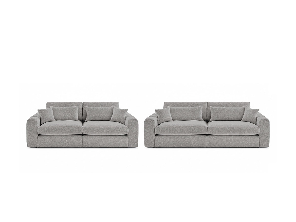 Ensemble canapé droit fixe 3 + 2 places BELMONT tissu bouclette