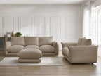 Ensemble canapé droit fixe 3+2 places ERNEST avec pouf