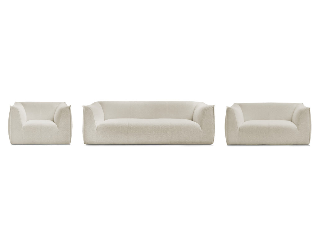 Ensemble canapé droit fixe 3 + 2 places + fauteuil GIORGIA tissu bouclette