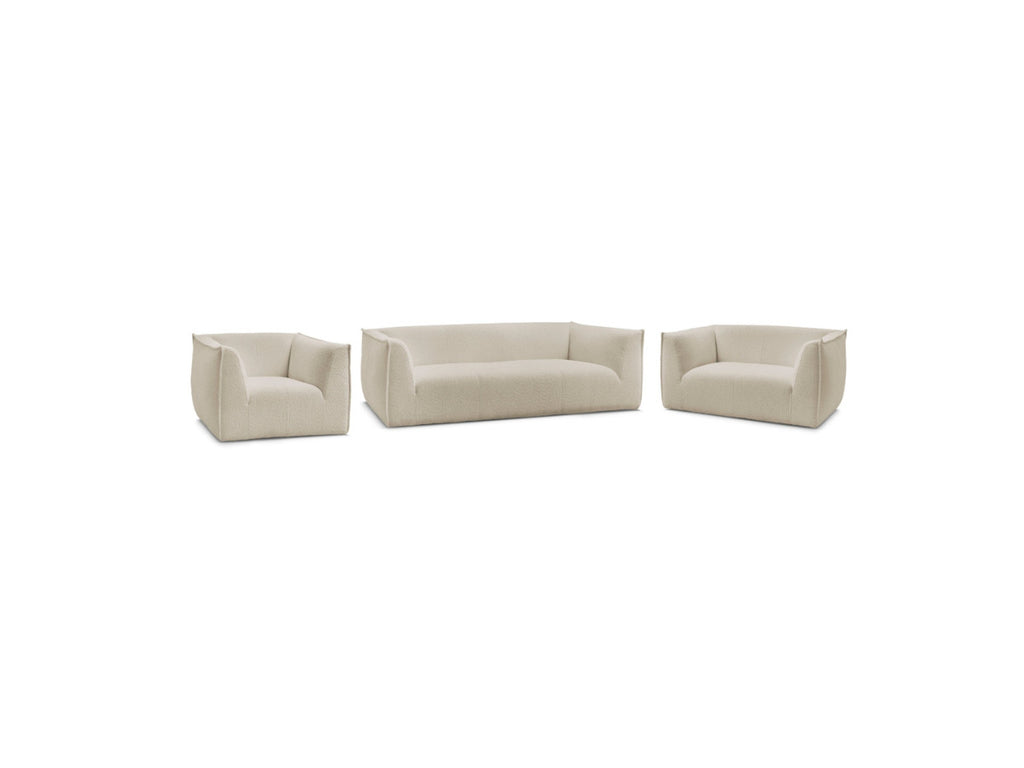 Ensemble canapé droit fixe 3 + 2 places + fauteuil GIORGIA tissu bouclette