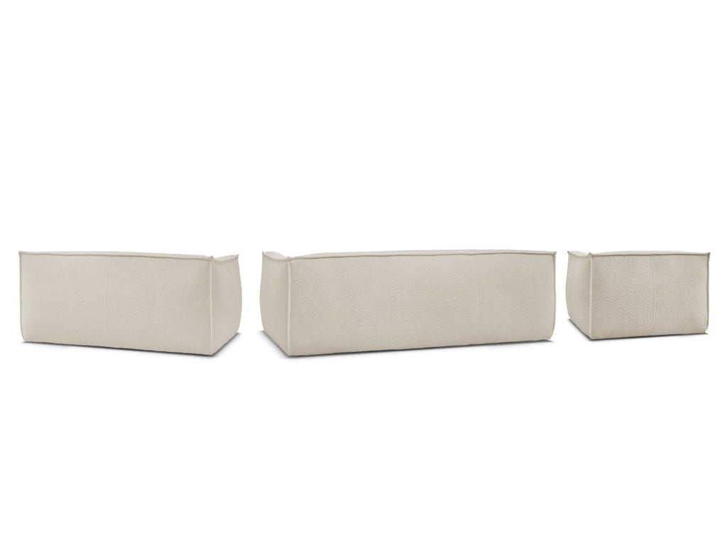 Ensemble canapé droit fixe 3 + 2 places + fauteuil GIORGIA tissu bouclette