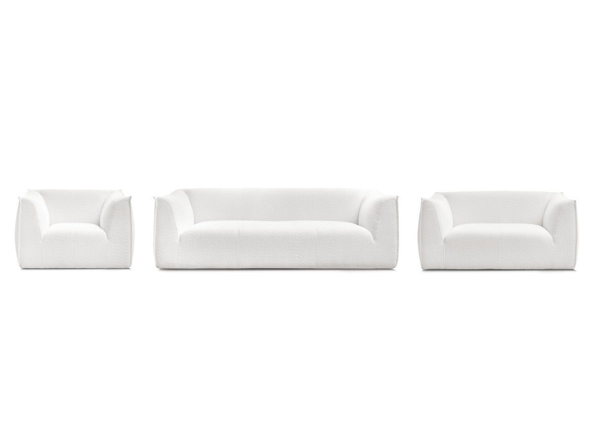Ensemble canapé droit fixe 3 + 2 places + fauteuil GIORGIA tissu bouclette