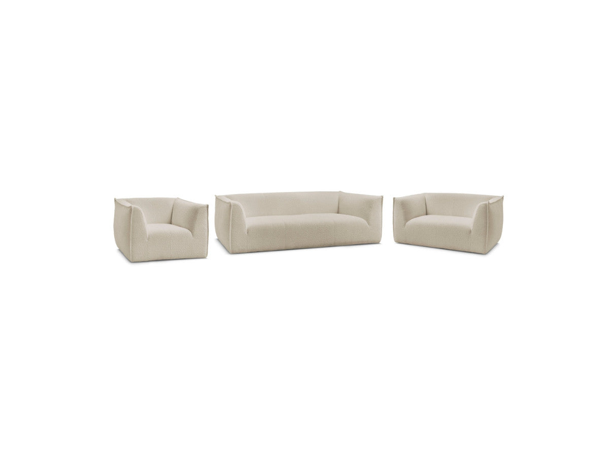 Ensemble canapé droit fixe 3 + 2 places + fauteuil GIORGIA tissu bouclette