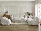 Ensemble canapé droit fixe 3 + 2 places + fauteuil TINA velours côtelé avec pouf