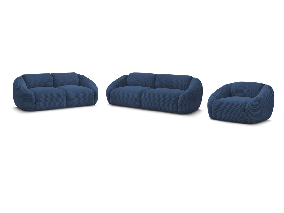 Ensemble canapé droit fixe 3 + 2 places + fauteuil TINA velours côtelé