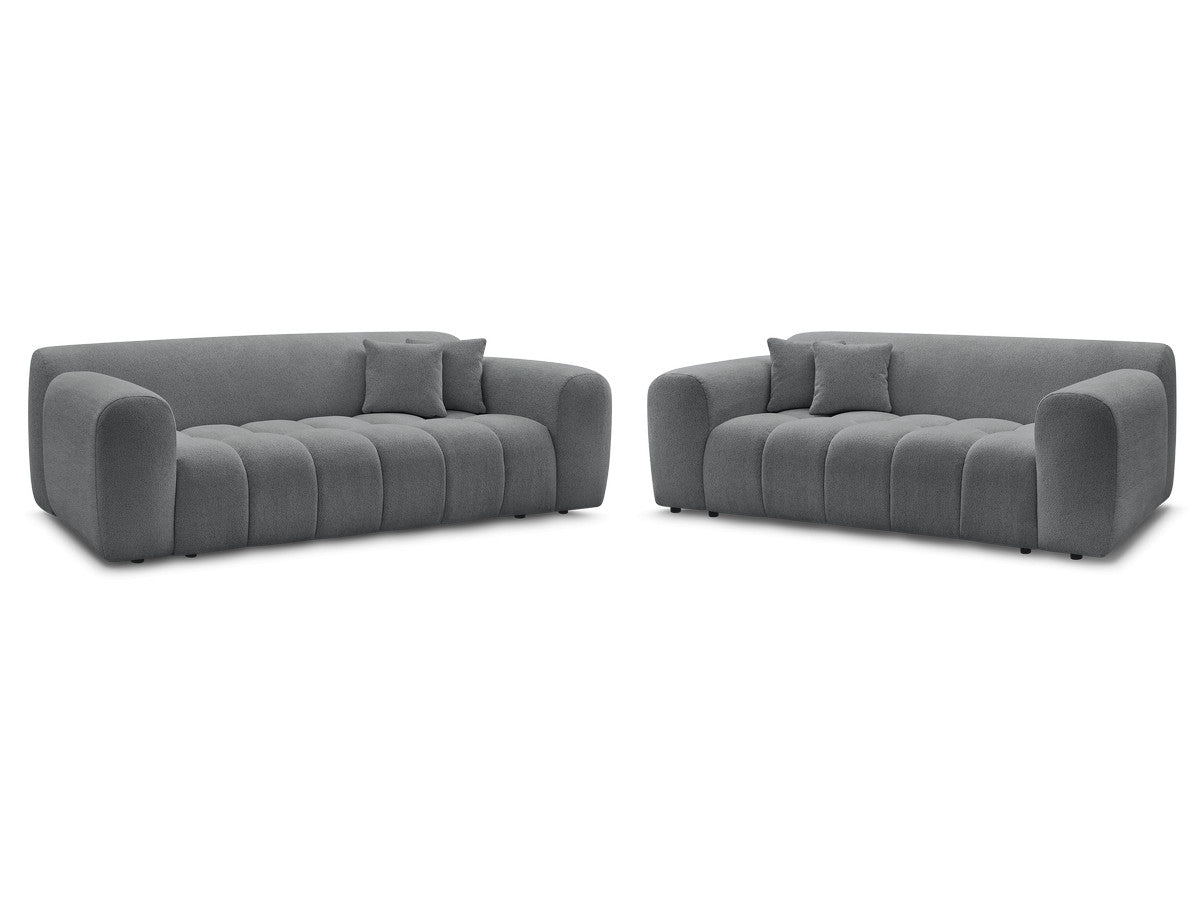 Ensemble canapé droit fixe 3 + 2 places MELISSE tissu chiné