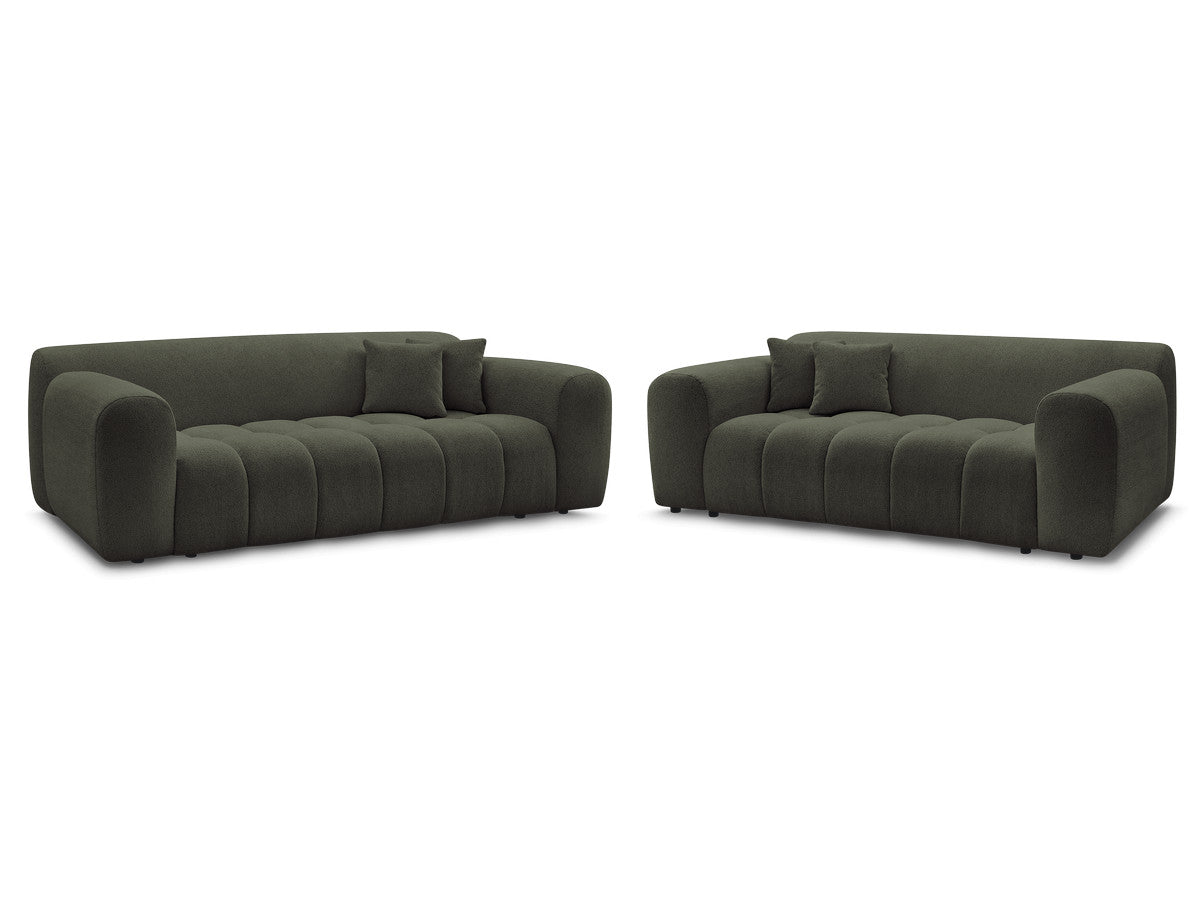 Ensemble canapé droit fixe 3 + 2 places MELISSE tissu chiné