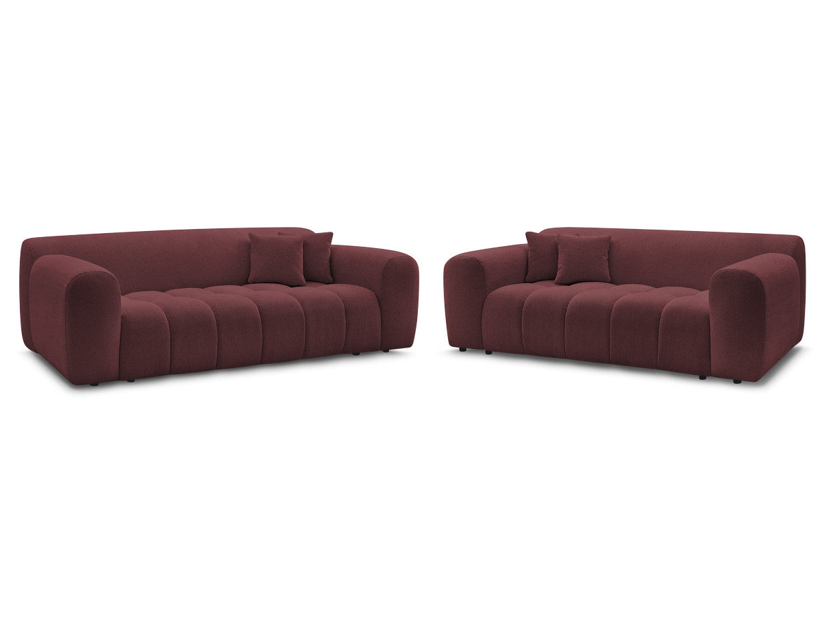 Ensemble canapé droit fixe 3 + 2 places MELISSE tissu chiné