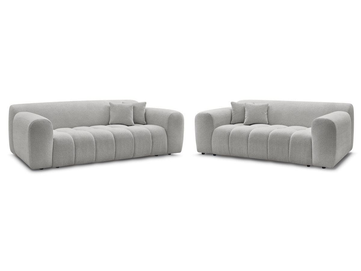 Ensemble canapé droit fixe 3 + 2 places MELISSE tissu chiné