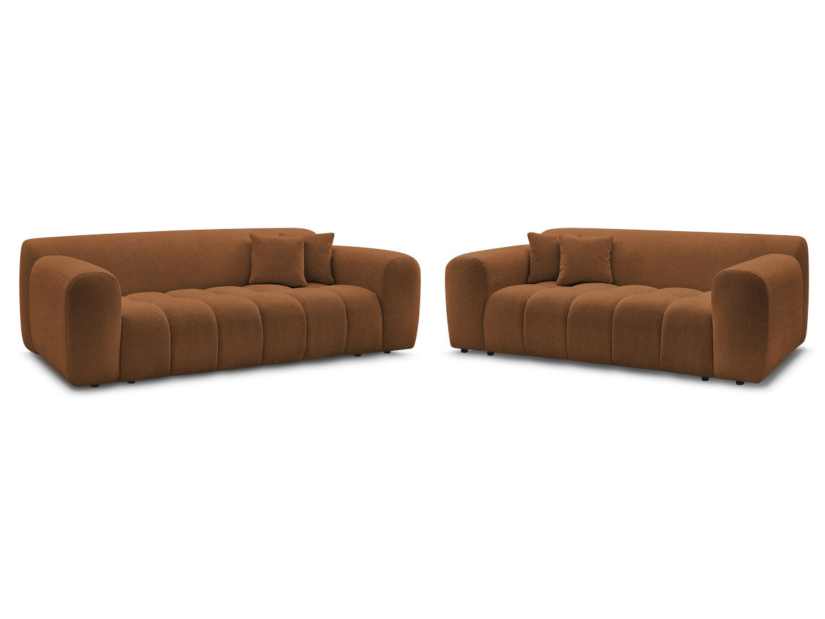 Ensemble canapé droit fixe 3 + 2 places MELISSE tissu chiné