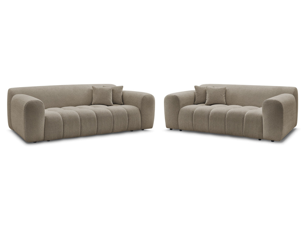 Ensemble canapé droit fixe 3 + 2 places MELISSE tissu chiné
