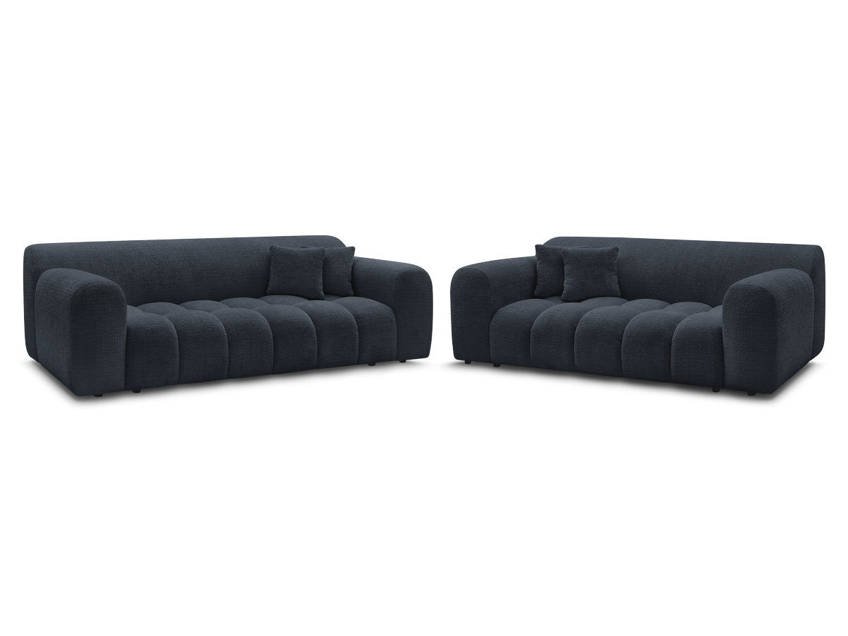 Ensemble canapé droit fixe 3 + 2 places MELISSE tissu texturé