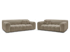 Ensemble canapé droit fixe 3 + 2 places MELISSE tissu texturé