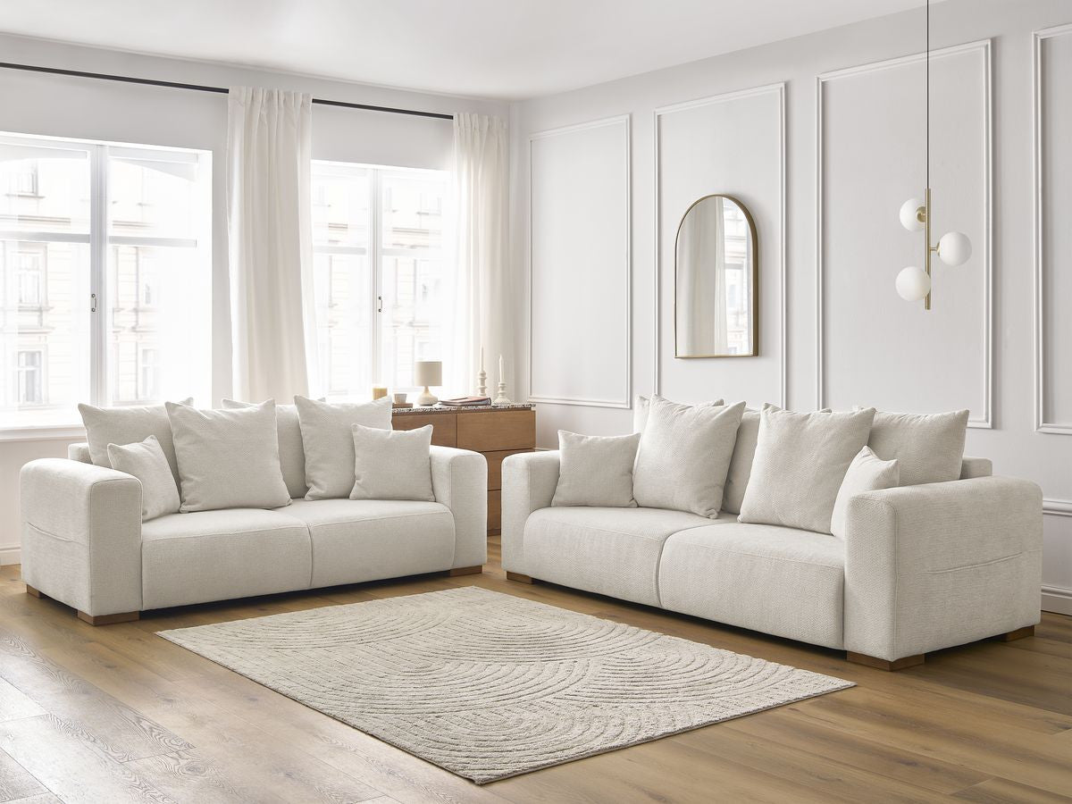 Ensemble canapé droit fixe 3 + 2 places SIDONIE tissu chiné