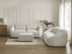 Ensemble canapé droit fixe 3 + 2 places TINA velours côtelé avec pouf